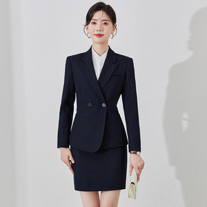 Women's Grey Suit Set Three Quarter Sleeve Autumn Office Lady Anti-Wrinkle Formal Wear - Product Image 2