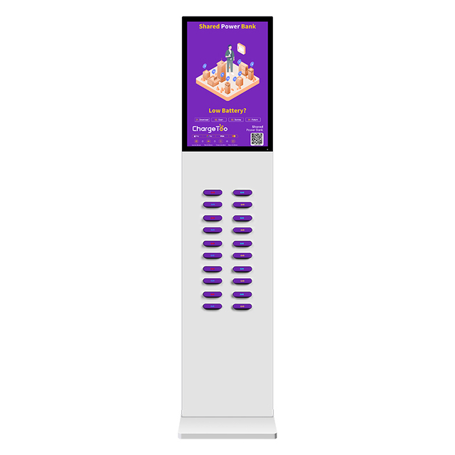 Entertainment Spot Kiosk 20 Slots Power Bank Rental Share Power Bank Station with Screen for Commercial Outdoor Easy to Charge