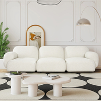 Ensemble de canapé sectionnel modulaire 3 places de luxe nordique meubles de salon en forme de L avec sol en velours chaise en bois simple