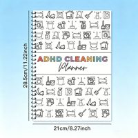 Planificateur annuel de nettoyage pour les familles ayant un enfant atteint de TDAH, papier A4, reliure spirale, 80 feuilles, organiseur portable avec liste de points à vérifier, édition cadeau