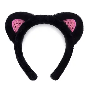 All'ingrosso Black bear peluche fascia orso animale orecchio fasce per capelli peluche per natale