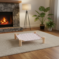 Lit de camping portable en peluche moderne pour animaux de compagnie, amovible, lavable, rafraîchissant, imperméable, hamac pour chien et chat en tissu Oxford en bois de pin