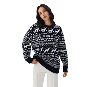 سترة عيد الميلاد 2025 الجديدة للرجال والنساء، سترة عصرية غير رسمية متعددة الاستخدامات بياقة مستديرة، سترة للعطلات - Product Image 1