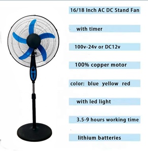 Ventilateurs sur pied de bonne qualité, ventilateur rechargeable, ventilateur solaire sur pied, ventilateur AC/DC 16/18 pouces avec minuterie/lumière - Product Image 5