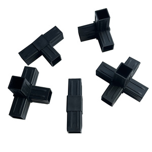 Connecteurs de tubes carrés en plastique 25x25mm, coudes et croisillons pour supports de rayonnages en acier, installation facile - Product Image 5