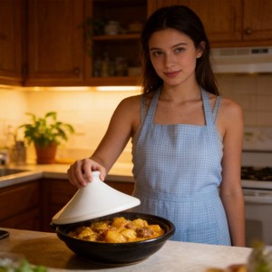 Ensemble <span class=keywords><strong>de</strong></span> cuisine en céramique écologique Tajine, 2 pièces, vaisselle et casseroles pour cuisinières à gaz et à induction - Product Image 4