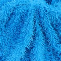 Tissu en fausse fourrure shaggy PV à poils longs et doux, couleur unie, pour maison d'animaux, textile de maison, jouet, coussin