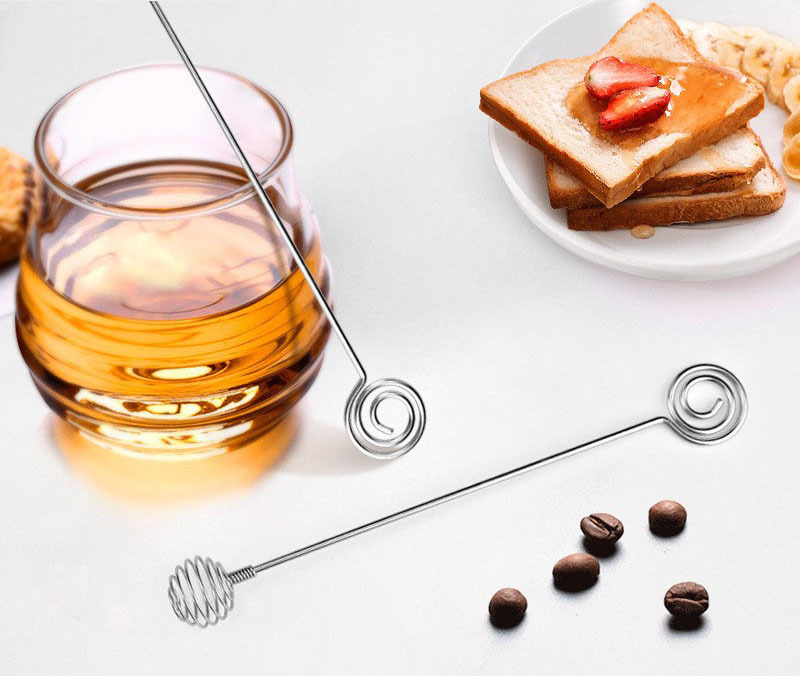 Food Grade Stainless Steel Honey Dipper With Unique Spiral Design Honey Spoon Stick