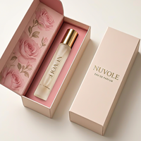 Vente directe d'usine, flacons de parfum en verre rose, cylindres de 15 ml, flacons de parfum en verre de 10 ml, flacons de parfum vides avec emballage en boîte