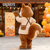Costume de mascotte d'écureuil personnalisé Shengye, en peluche douce, pour la promotion des événements de festival d'automne et des carnavals en centre commercial