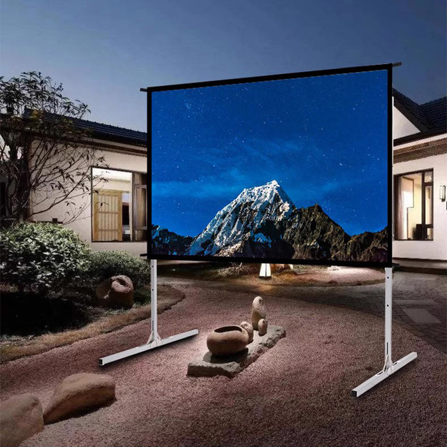 Kuaige 60-300 Inch 16:9/4:3 Portable Quick Fold Fast Folding Projector Screen Outdoor Mobile Portable Stand Projection Screens