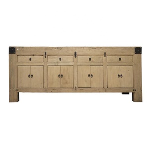 Muebles industriales de madera de olmo removible, aparador de Estilo Vintage Natural - Product Image 1