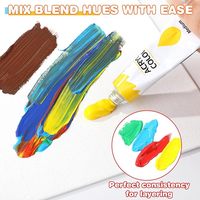 Ensemble de peinture acrylique de haute qualité, 12 couleurs, 12 ml, peinture non toxique avec pinceaux et palette pour toile, roches, céramique et bois