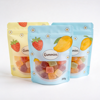 Sachets refermables personnalisés avec logo, en aluminium, pour emballage alimentaire, sacs en plastique réutilisables avec thermoscellage et fenêtre transparente