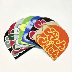 Gorros de Punto Acrílicos Personalizados al por Mayor, Unisex, con Estampado Completo, Gorros de Invierno, Gorros de Jacquard, Gorros de Negocios, Gorros de Playa, Alta Calidad - Product Image 2