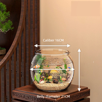 Bol rond en plastique écologique pour poissons, tortues, aquarium, décoration d'intérieur, accessoire pour aquarium