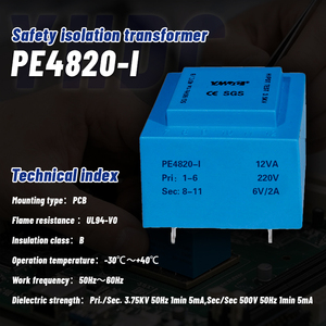 Transformador de Montaje en PCB Sellado con Epoxi YHDC PE4820-I, 12VA, 110/220/230/380V CA, 6-24V Secundario, Bajo Ruido, Alta Resistencia Dieléctrica - Product Image 2