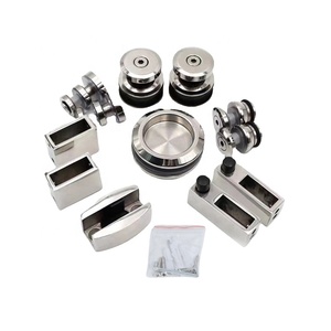 Có Thể Điều Chỉnh Không Khung Trượt Tắm Cửa Kính Phần Cứng Vuông Thương Mại Phòng Tắm Phân Vùng Kính Với Bản Vá Phụ Kiện - Product Image 2