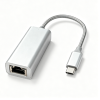 Adaptateur Ethernet USB-C Gigabit 1000 Mbps RJ45 avec puce RTL8153E, dongle LAN tressé en aluminium pour ordinateur portable, iPad, MacBook, 100 % OEM