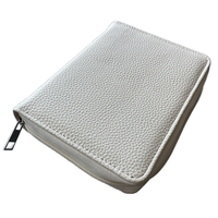 Portefeuille classeur A7 personnalisé à 6 anneaux avec pochette zippée pour pièces de monnaie, organisateur de monnaie en cuir PU, classeur de trésorerie, agenda