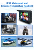 Écran de navigation GPS portable sans fil CarPlay & Android Auto avec lien miroir, écran LCD 5 pouces (800x480), garantie 1 an pour moto