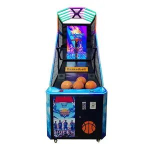 Sikke işletilen sokak basketbol oyun salonu oyun makinesi 55 inç monitör 3D ekran elektronik basketbol oyun salonu oyun makinesi