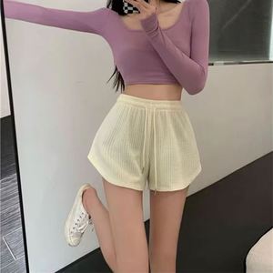 Shorts de sport pour femmes, d'été, légers, amples, décontractés, <span class=keywords><strong>grande</strong></span> <span class=keywords><strong>taille</strong></span>, à jambe large, <span class=keywords><strong>taille</strong></span> haute, coupe trapèze, vente en gros à prix abordable - Product Image 6