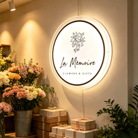 Enseigne lumineuse LED néon 3D personnalisée en acrylique premium - Logo illuminé avec bordure dorée, étanche IP65 pour usage commercial intérieur (bureau/bar)