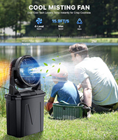 Ventilateur brumisateur portable rechargeable 20000 mAh avec télécommande et lumière LED pour le camping en extérieur
