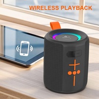 Enceinte sans fil portable BT5.4 5W avec batterie 1200mAh, lumière RGB et prise en charge de carte TF pour fêtes et utilisation en extérieur