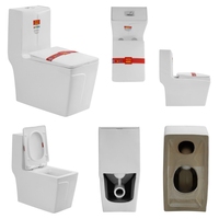 Fabriqué en Chine bidet carré siège de toilette blanc articles sanitaires vente chaude siphonique ligne moderne conception céramique une pièce toilette