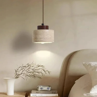 Lampe suspendue LED beige marron, lustre en pierre de grotte, rétro, chambre à coucher, chevet, style nordique, restaurant, éclairage décoratif pour la maison