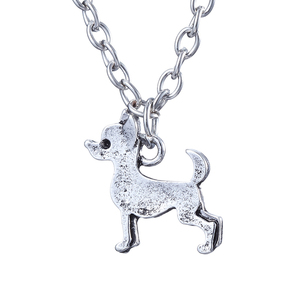 <span class=keywords><strong>Collier</strong></span> Pendentif <span class=keywords><strong>Chihuahua</strong></span> Mignon Style Antique en Alliage de Zinc Plaqué Argent Vieilli, <span class=keywords><strong>Collier</strong></span> Ras du Cou Bohème pour Femme et Homme, Bijou Anniversaire - Product Image 1
