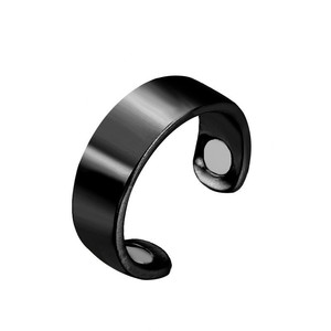 Bague magnétique ouverte, forme géométrique, bijoux unisexe, noir, blanc, or, or rose, cadeau - Product Image 5