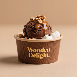 Custom Printed <b>Disposable</b> Paper Ice Cream <b>Cup</b> with Dome Lid Flat Lid Wholesale Food Safe Paper Frozen Yogurt <b>Cup</b> - Product Image 3