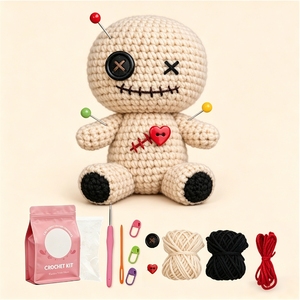 Kit de crochet pour poupée Vaudou DIY pour débutants, jouet d'Halloween, Umy, avec boule de fil doux tricotée à la main, manuel en anglais, ornement Tatty - Product Image 1