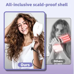 2023 nuevo producto <span class=keywords><strong>sirena</strong></span> máquina <span class=keywords><strong>rizadora</strong></span> <span class=keywords><strong>de</strong></span> pelo iónica 3 barril playa profunda olas rizador varita eléctrica LCD cerámica 3 ajuste <span class=keywords><strong>de</strong></span> tiempo - Product Image 3