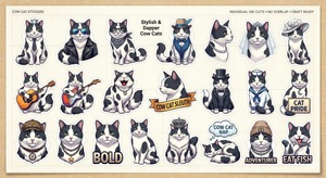 Paquete de Pegatinas de Vinilo Impermeables Personalizadas al por Mayor, Lindas Calcomanías de <span class=keywords><strong>Gatos</strong></span> y Vacas de Dibujos Animados para Laptop, Botella de Agua, Scrapbooking y DIY - Product Image 2