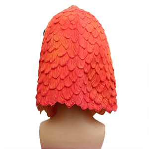 Máscara de Látex de Loro, Talla Única, Rojo y Verde, Diseño Geométrico de Dibujos Animados, Accesorios de Disfraz para Fiestas - Product Image 5