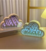 Lampe Nuage Mignonne avec Lumière LED Infinie, Veilleuse Tulipe, Lampe Miroir de Table DIY en Forme de Fleur de Tulipe pour Utilisation Extérieure