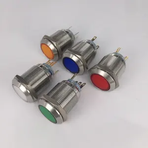 22 mm Reset Rot 12 v - 24 v LED Licht Metall-Schalter mit Rotkopf