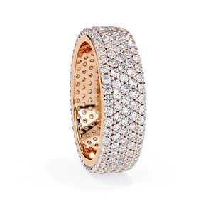 Anillo Minimalista de Oro Rosa con Diamantes para Mujer, Aspecto Elegante, Acabado Brillante, Joyería para Uso Diario - Product Image 3