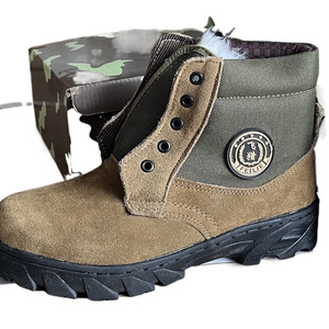 Bottes de neige d'hiver pour hommes, chaussures de travail à talon moyen doublées de polaire en cuir de vache, pour temps froid, protection jusqu'à 40 degrés, taille adulte - Product Image 3