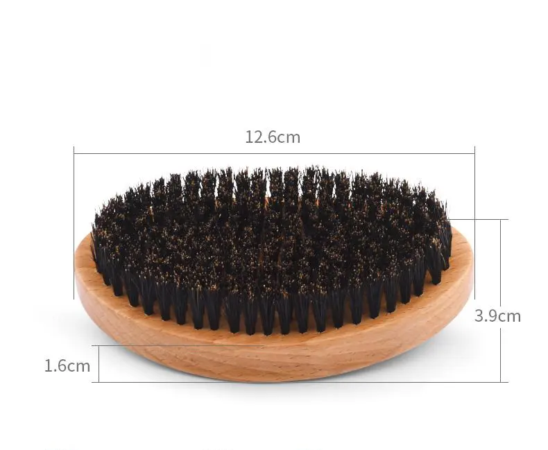 Medium Curved Palm size Wave Brush 360 Wave Brush Made With Pure Black Boar Bristle Hair Brush Designed for Thin and Normal Hair