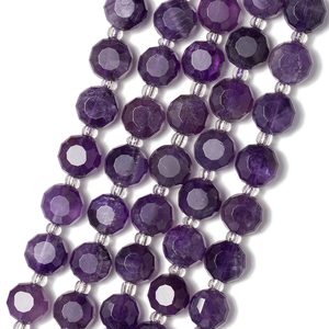 Tinh Thể Tự Nhiên Spacer Hạt Mặt 8Mm Thạch Anh Tím Đá Quý Hạt Lỏng Hạt Cho Crafting Và Đồ Trang Sức Làm - Product Image 1