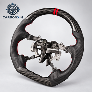 Volante de Fibra de Carbono Estilo Racing para Toyota Hilux SR5 N70 y Fortuner - Cuero Perforado y Diseño Ergonómico - Product Image 1