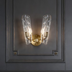 Lámparas modernas de cobre para decoración de interiores, lámparas de pared LED con pantalla de vidrio para escaleras, mesitas de noche, hoteles y salas de estar. - Product Image 1