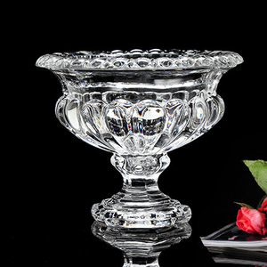 ガラスの花瓶、透明なクリスタルガラスのフルーツプレートキャンディートレイ、結婚式のイベントテーブルの装飾のセンターピース - Product Image 5