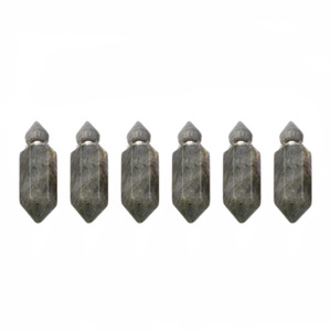 HBC nuevo diseño colorido difusor botella de Perfume cristal naturaleza piedra estilo con joya ajustable colgante collar