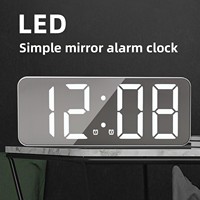 OEM Kundenspezifischer Batteriebetriebener LED Digitaler Wecker 24-Stunden-Anzeige Spiegelfinish Modern Minimalistisch Nachttischuhr für Kinder Studenten